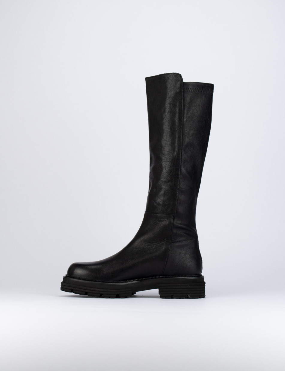 Low heel boots woman heel 2 cm black leather Barca Stores