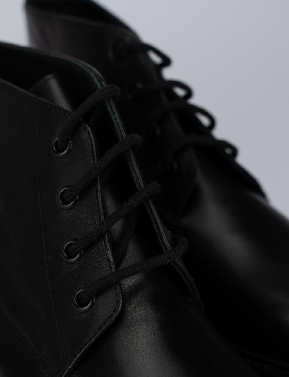 Combat boots heel 2 cm black leather