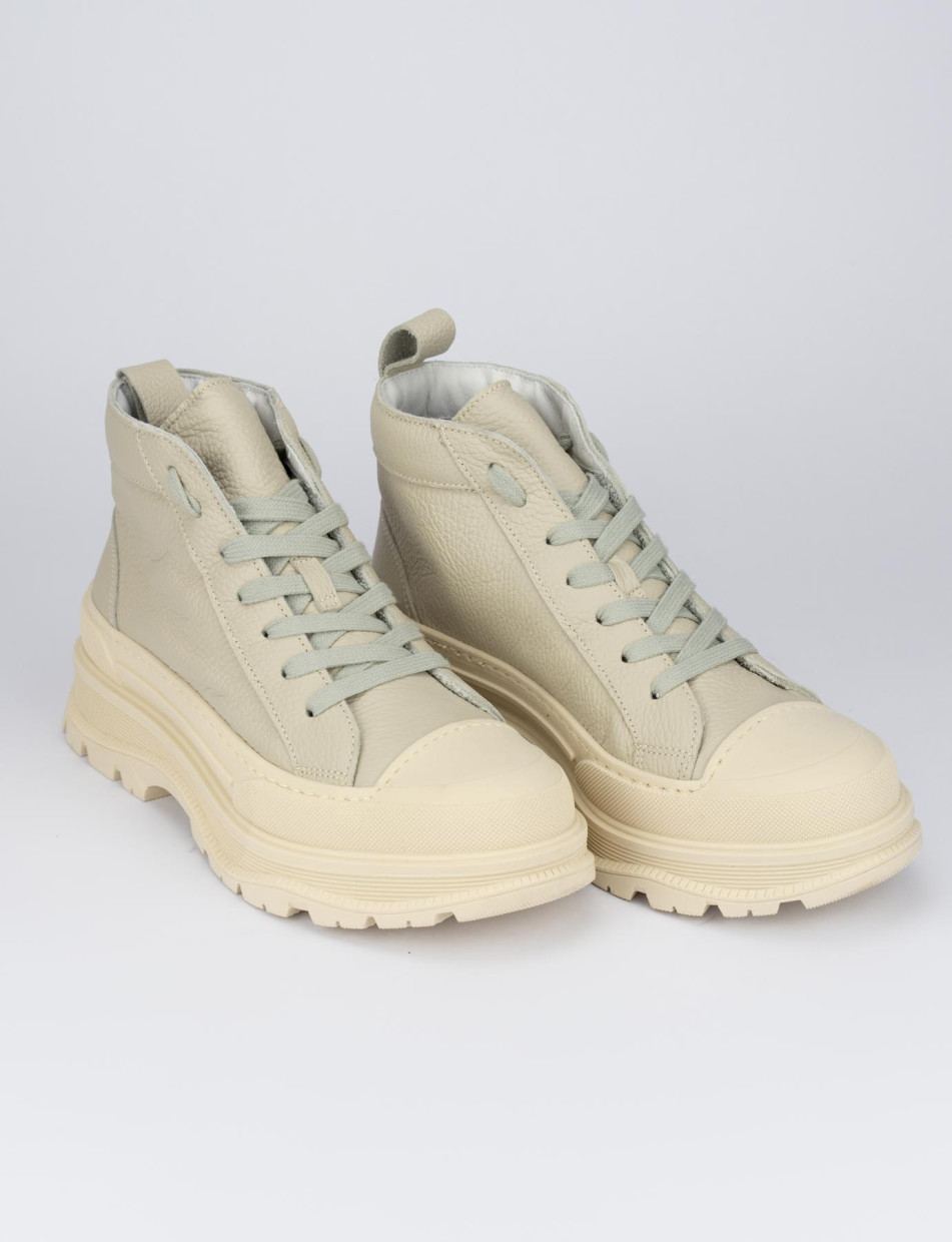 Sneakers pelle beige