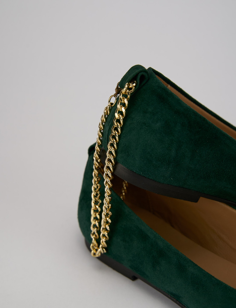 Ballerine tacco 1cm camoscio verde