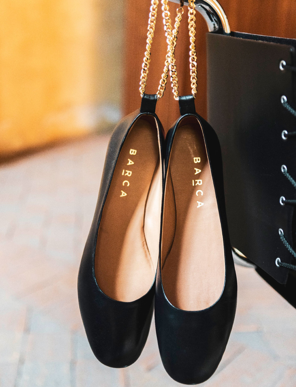 Ballerine tacco 1cm pelle nero