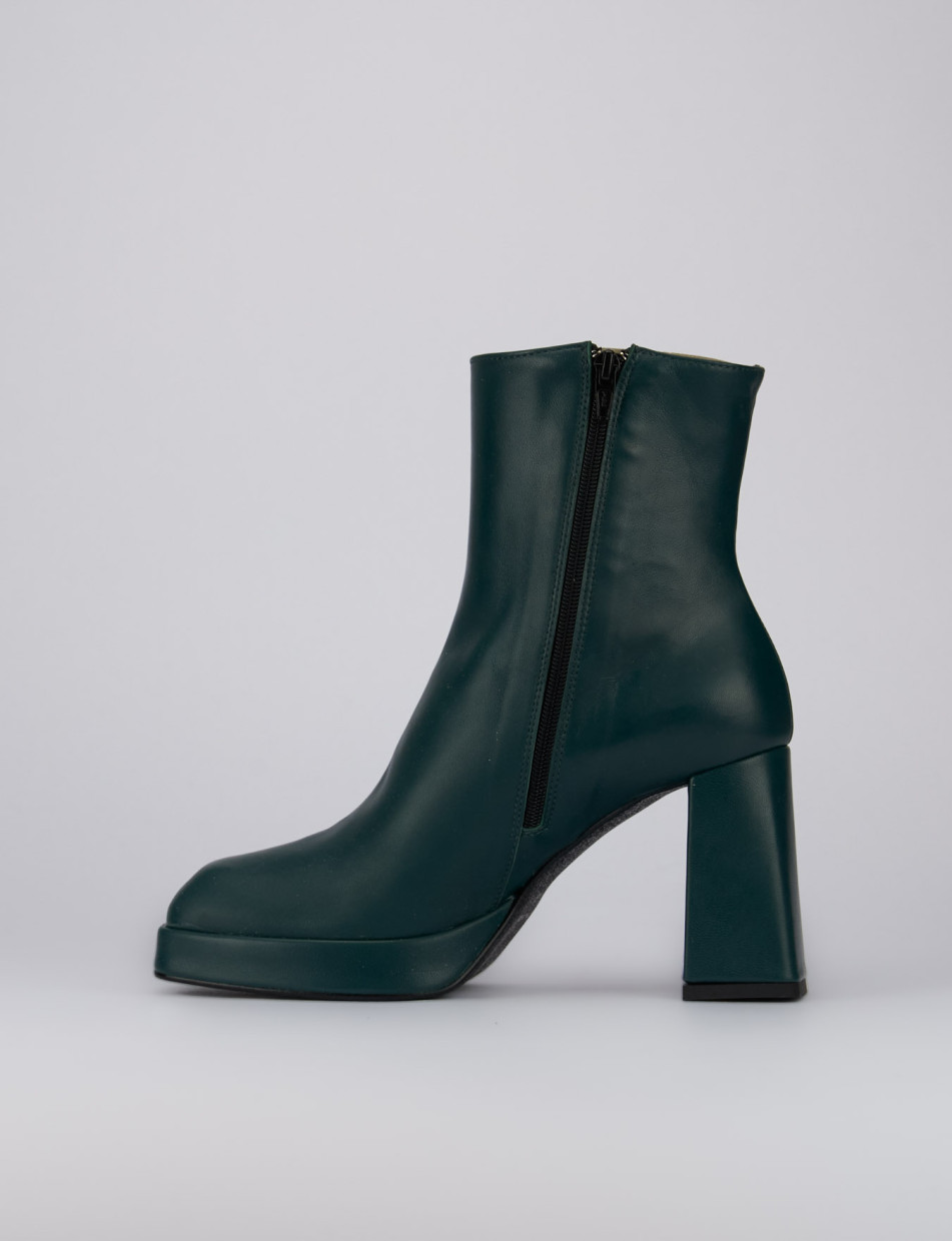 Stivaletto tacco 10cm verde pelle