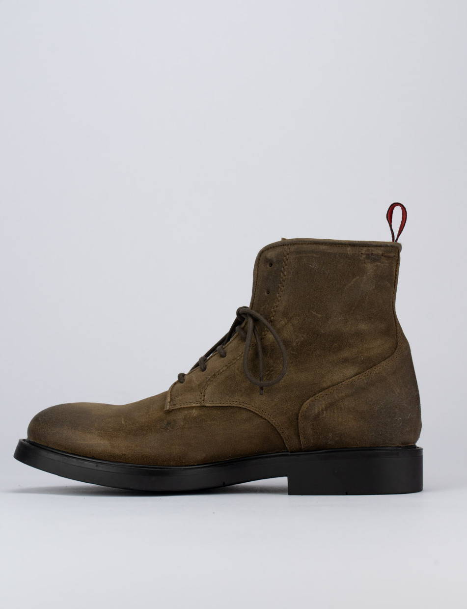 Combat boots dark brown chamois