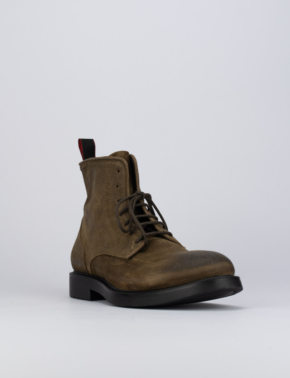 Combat boots dark brown chamois