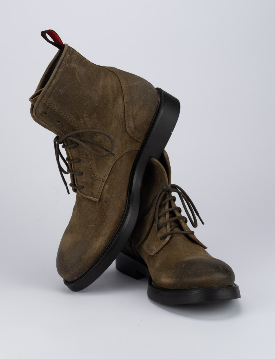 Combat boots dark brown chamois