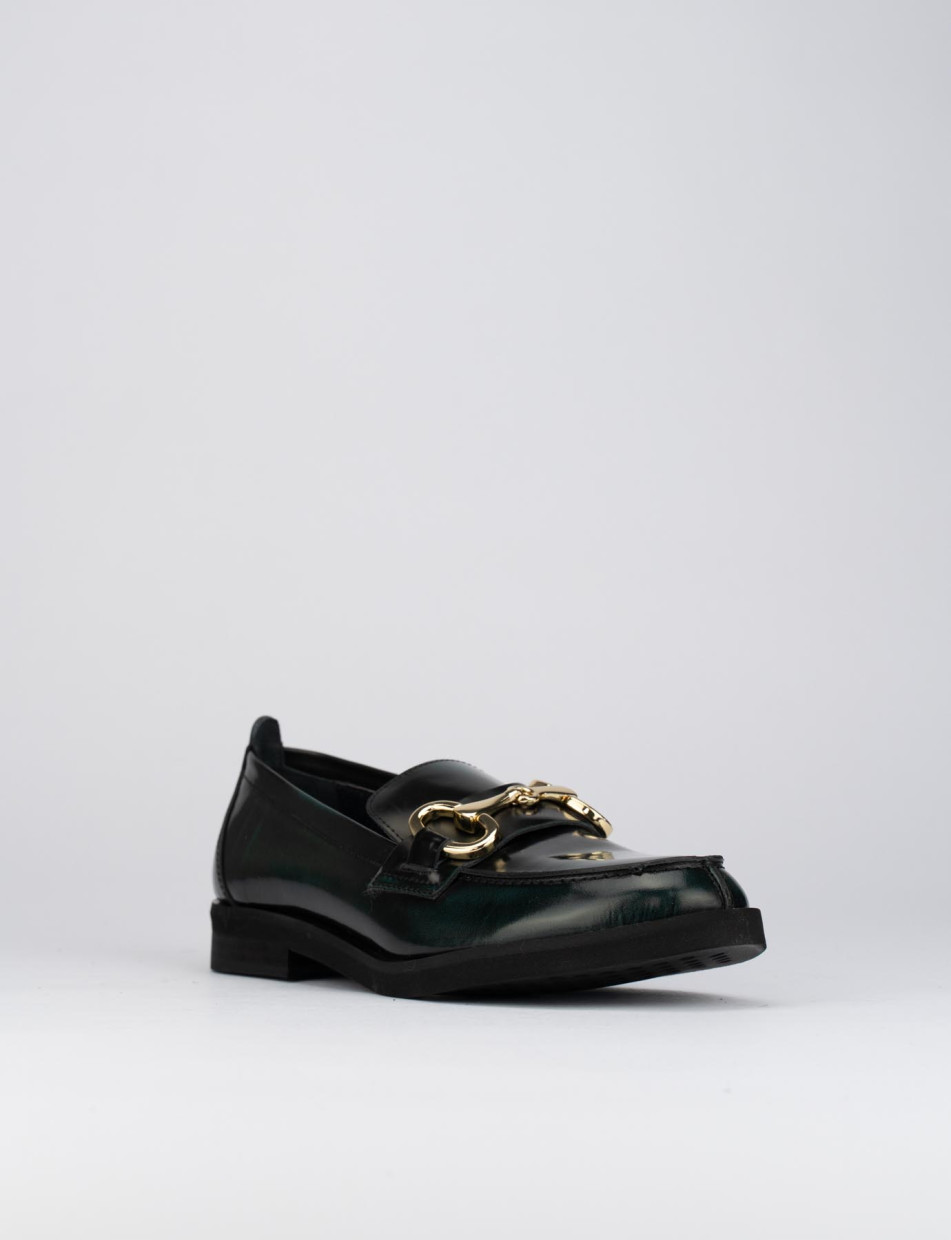 Mocassini tacco 2cm pelle verde