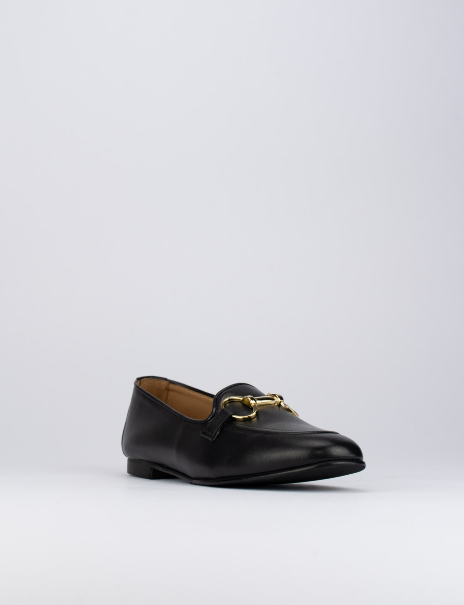 Mocassini tacco 1cm pelle nero