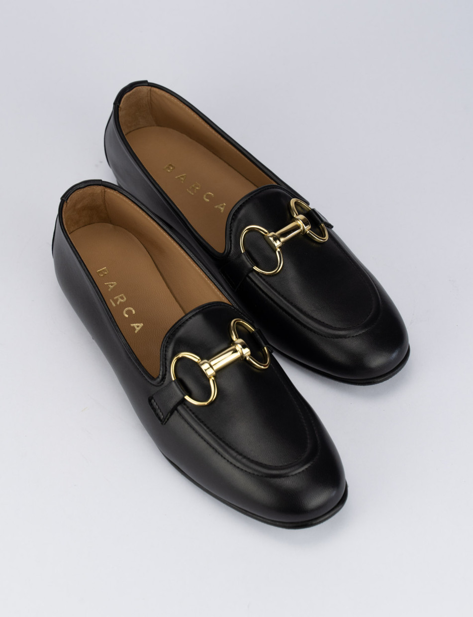 Mocassini tacco 1cm pelle nero