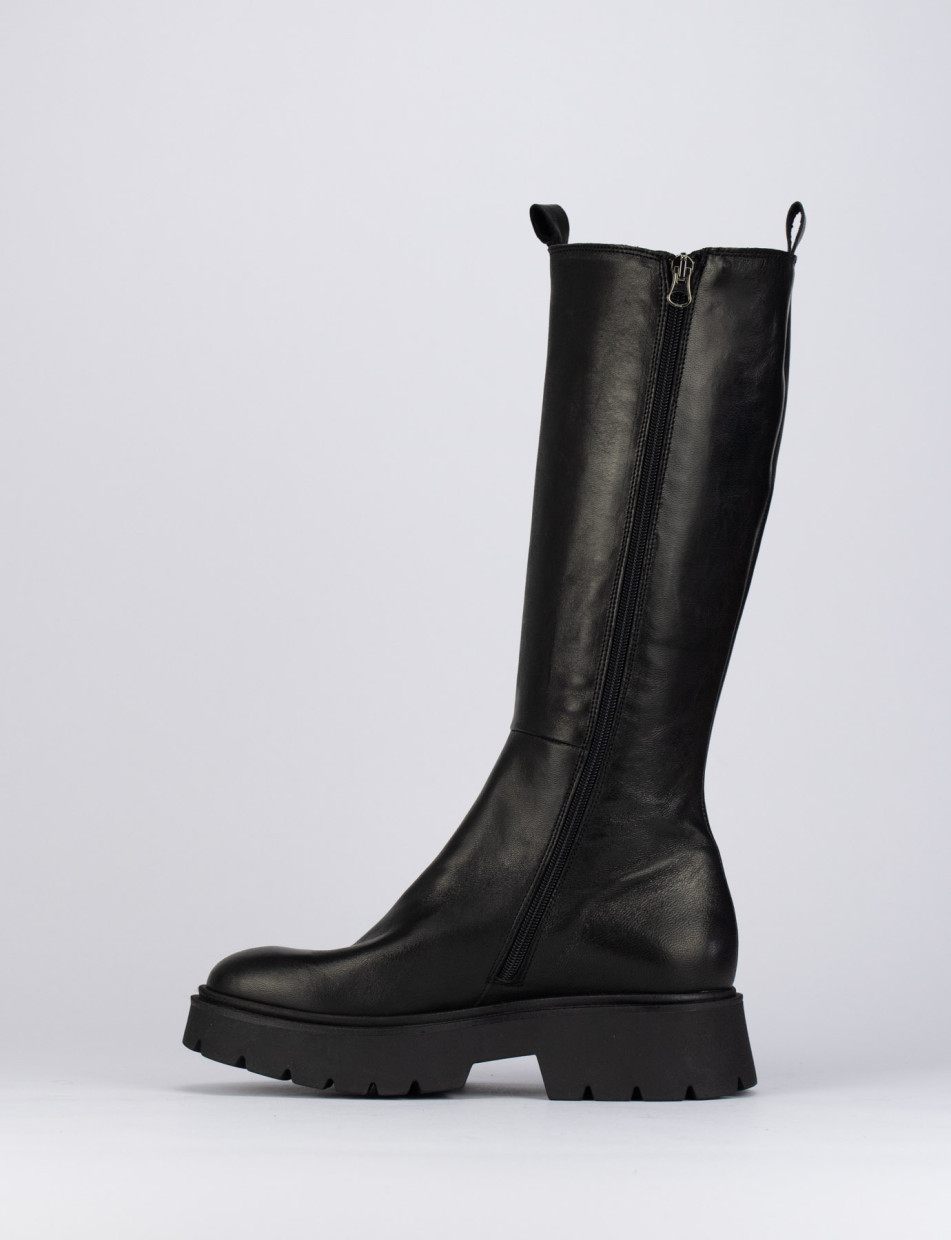 Low heel boots woman heel 2 cm black leather Barca Stores