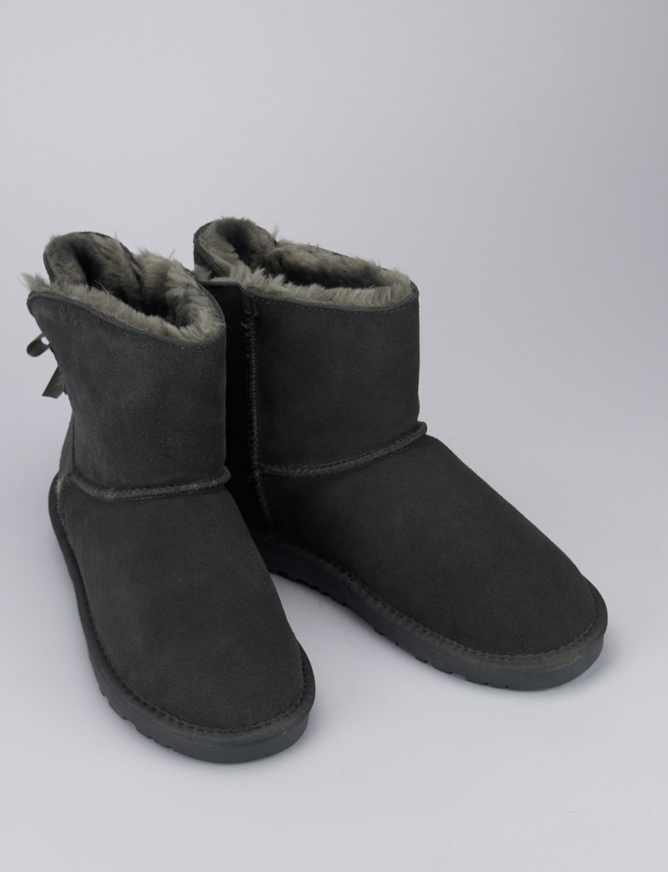 Low heel ankle boots heel 1 cm grey chamois