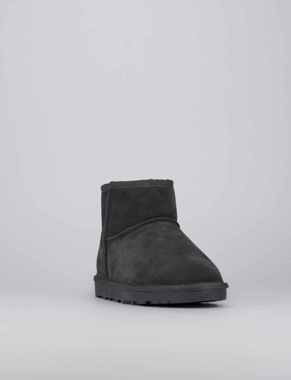 Low heel ankle boots heel 1 cm grey chamois
