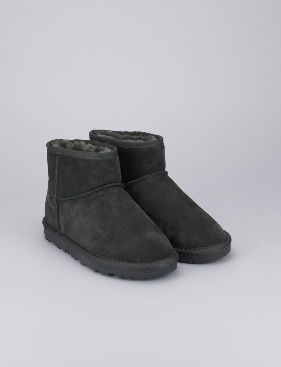 Low heel ankle boots heel 1 cm grey chamois