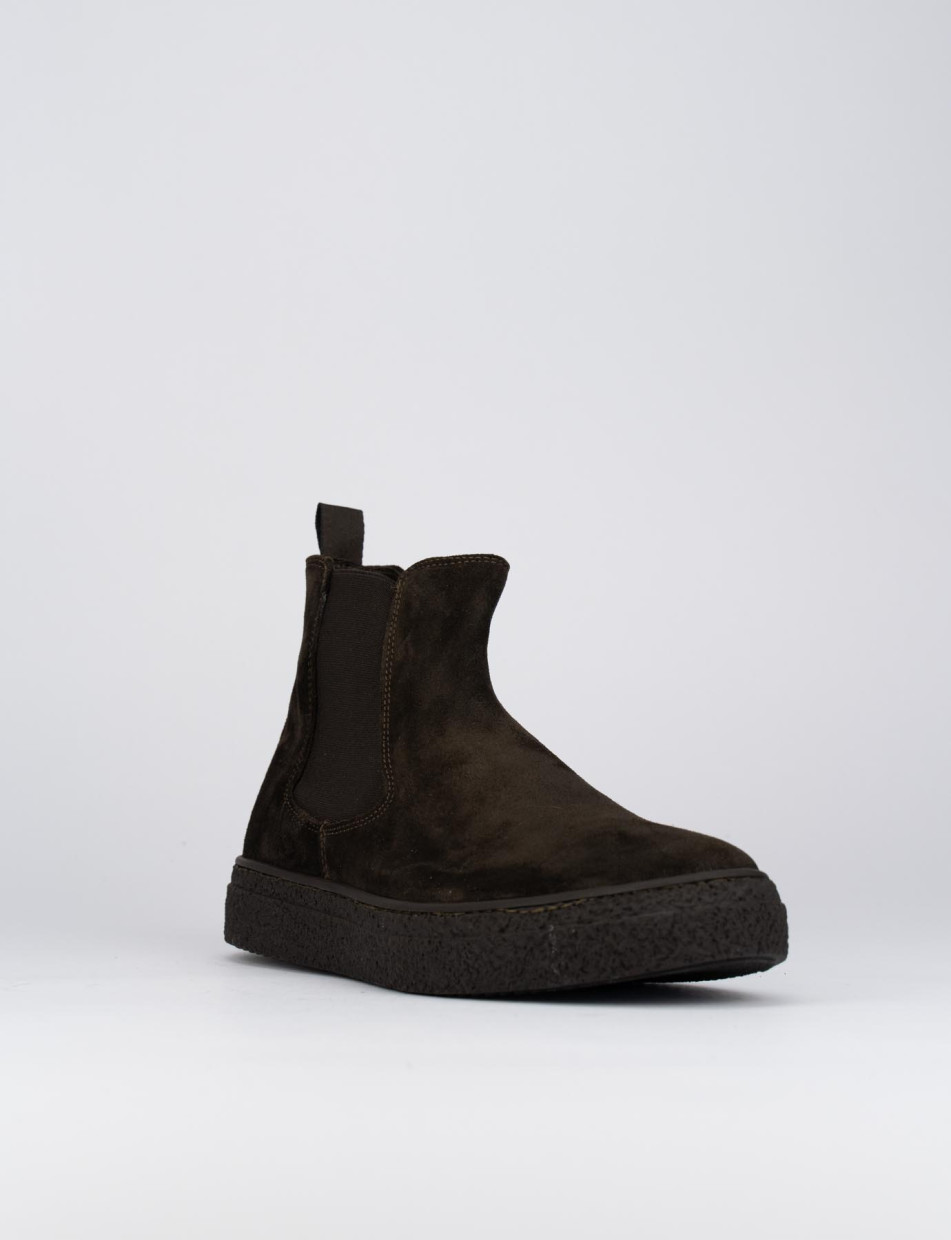Ankle boots dark brown chamois
