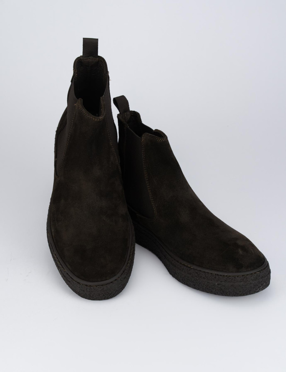 Ankle boots dark brown chamois