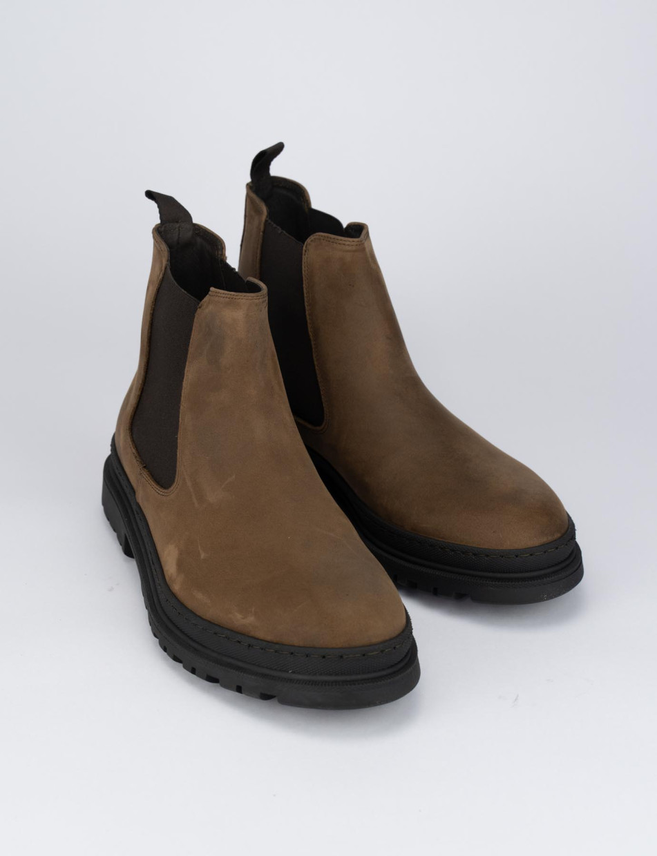 Ankle boots dark brown leather