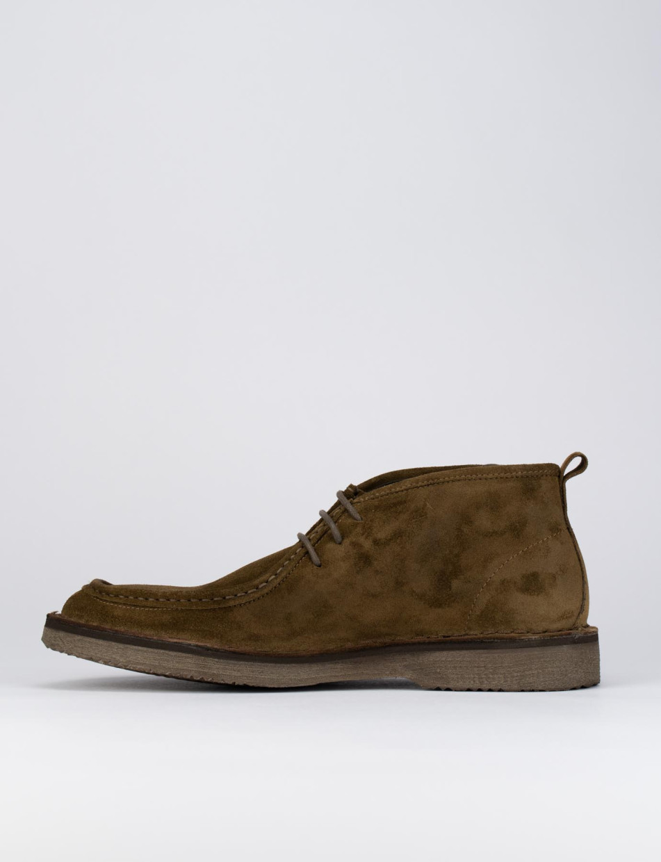 Combat boots brown chamois