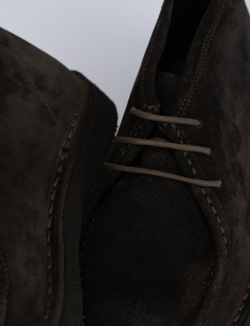 Combat boots dark brown chamois