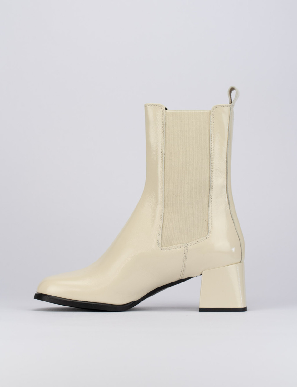 Stivaletti tacco 5cm pelle bianco