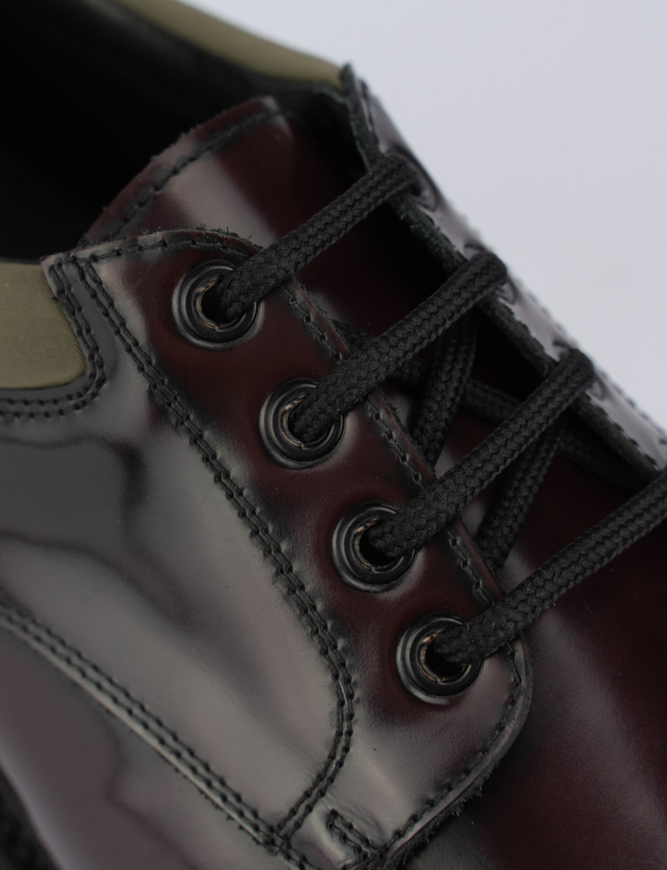 Lace-up shoes heel 1 cm bordeaux leather