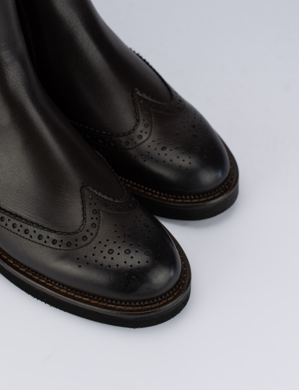 Low heel ankle boots heel 2 cm dark brown leather