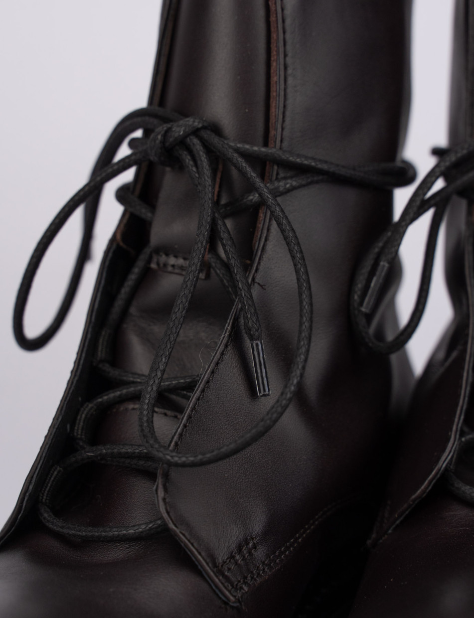 Combat boots heel 1 cm bordeaux leather