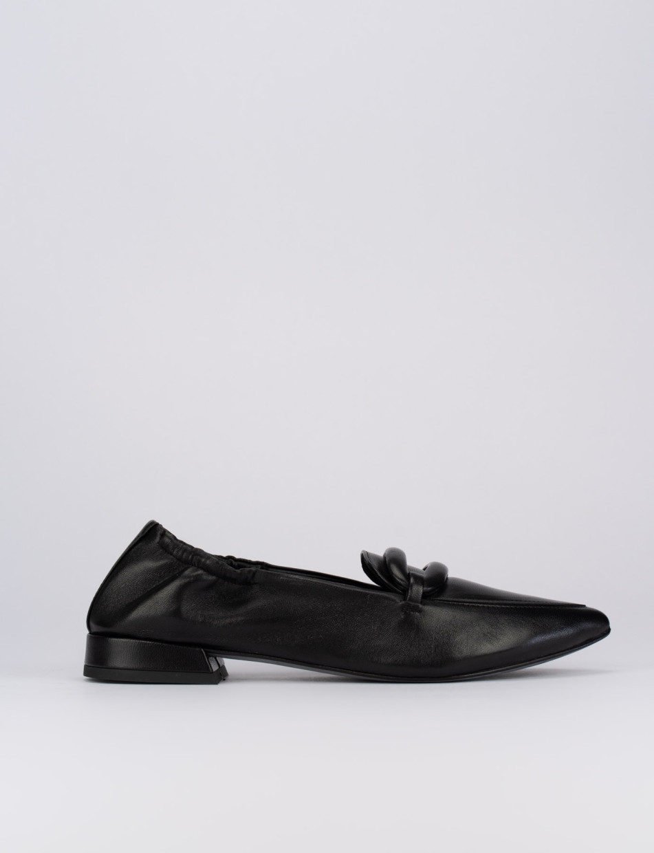 Mocassino ballerina tacco 1 cm nero pelle