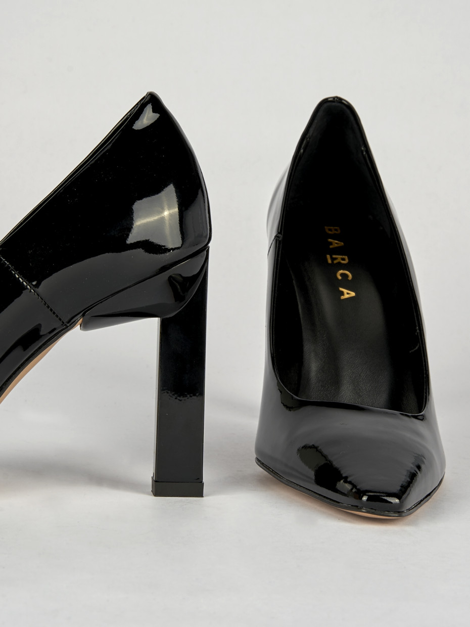 Decolte' tacco 9 cm nero vernice