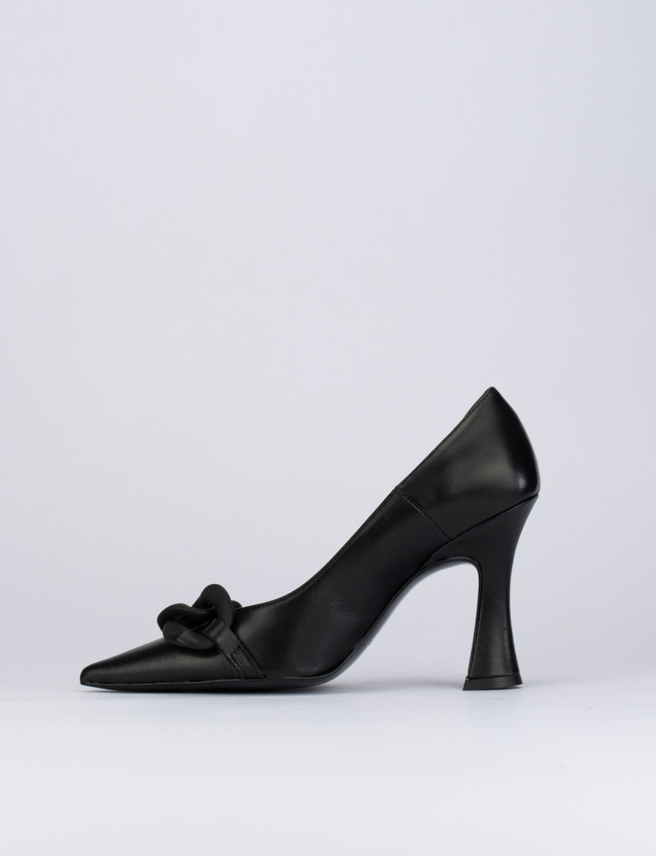 Décolleté e slingback tacco 9cm pelle nero