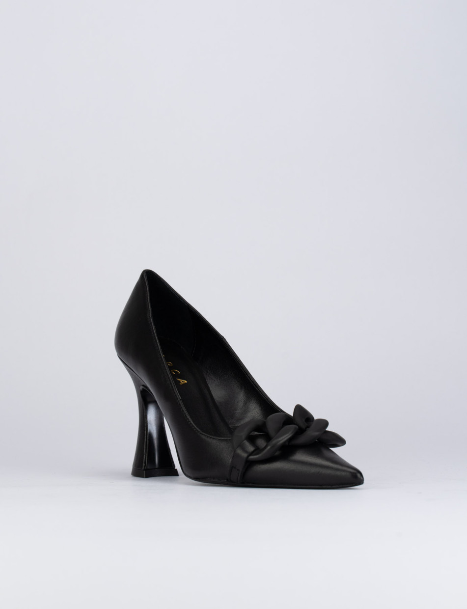 Décolleté e slingback tacco 9cm pelle nero