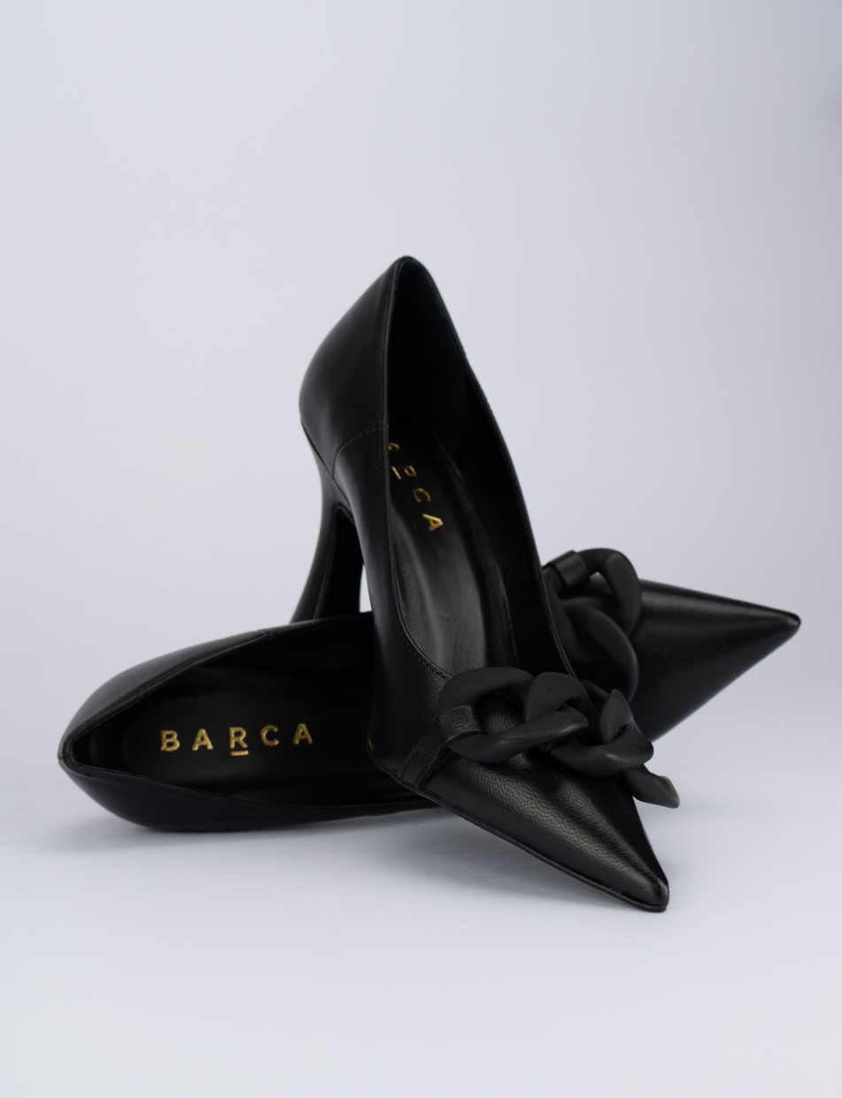 Décolleté e slingback tacco 9cm pelle nero