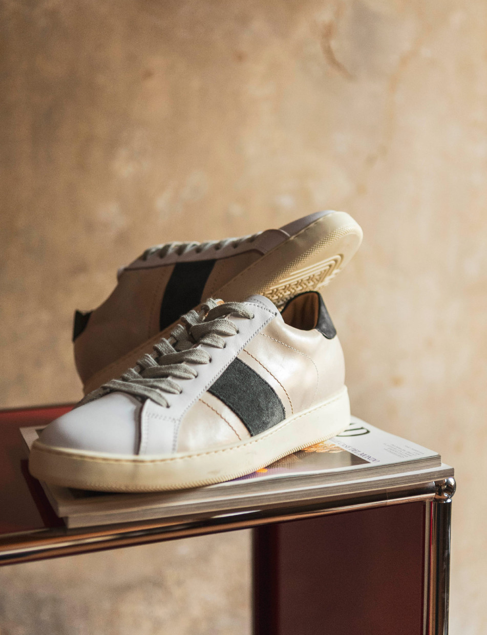 Sneakers pelle beige