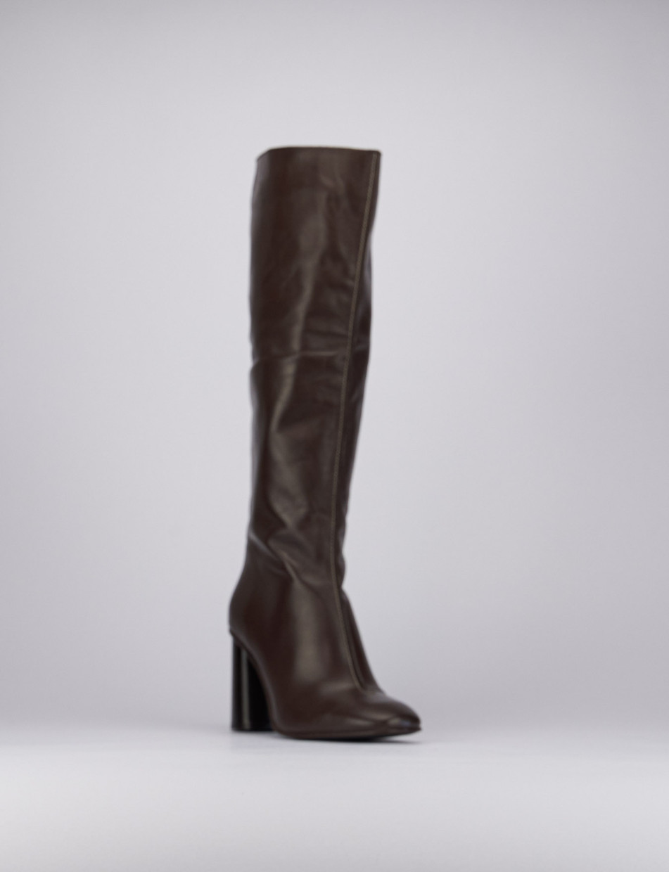 Dark brown 2025 heeled boots