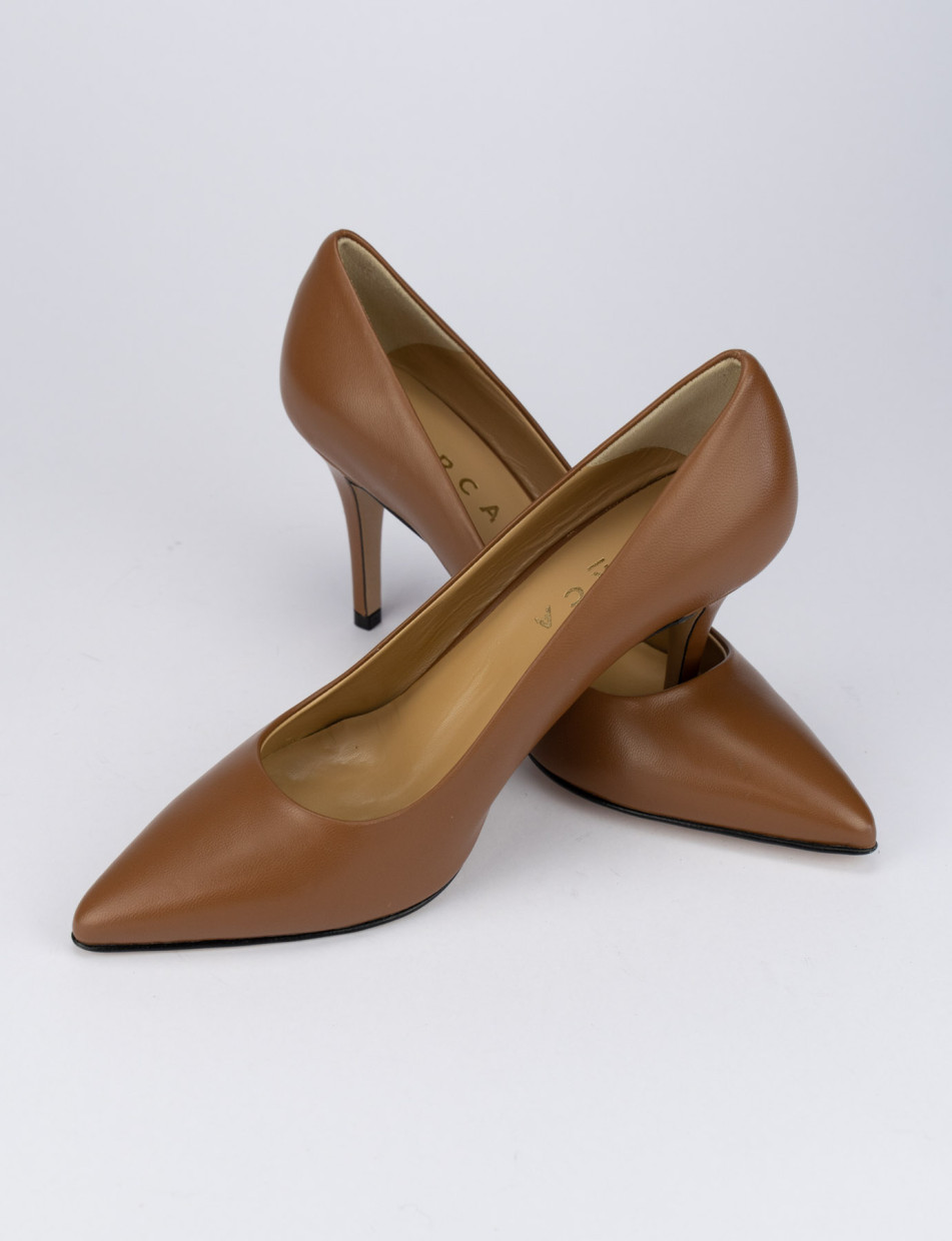 Pumps heel 7 cm brown leather