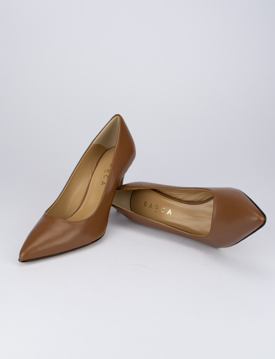 Pumps heel 7 cm brown leather