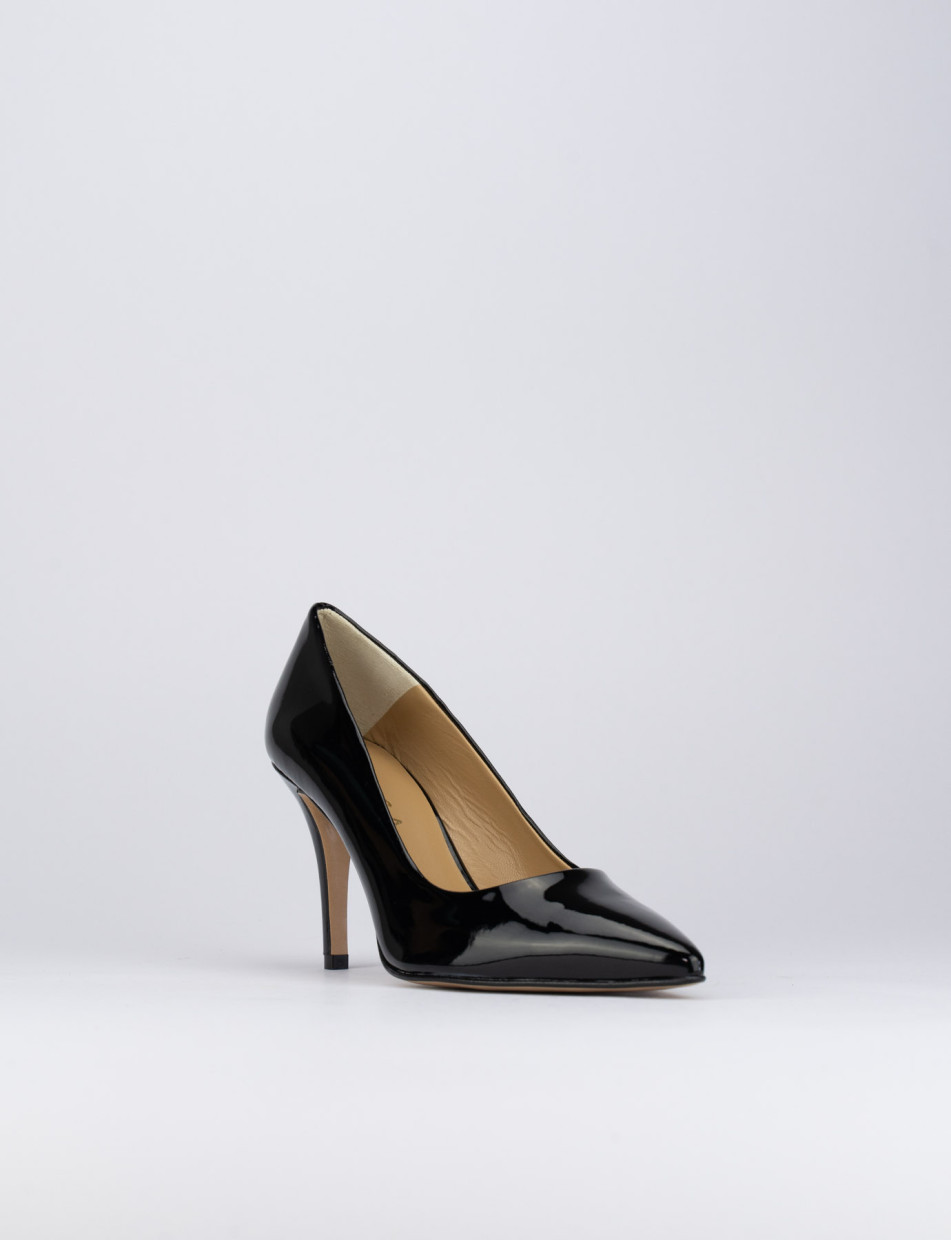Pumps woman heel 7 cm black varnish Barca Stores