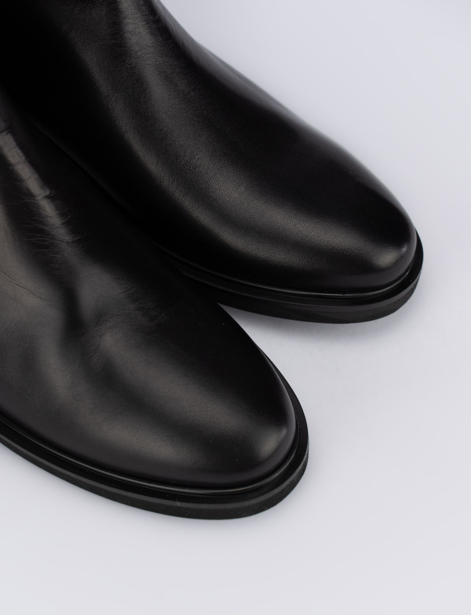 Stivaletti tacco 1cm pelle nero