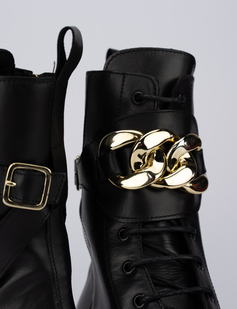 Black combat boots with gold buckles online