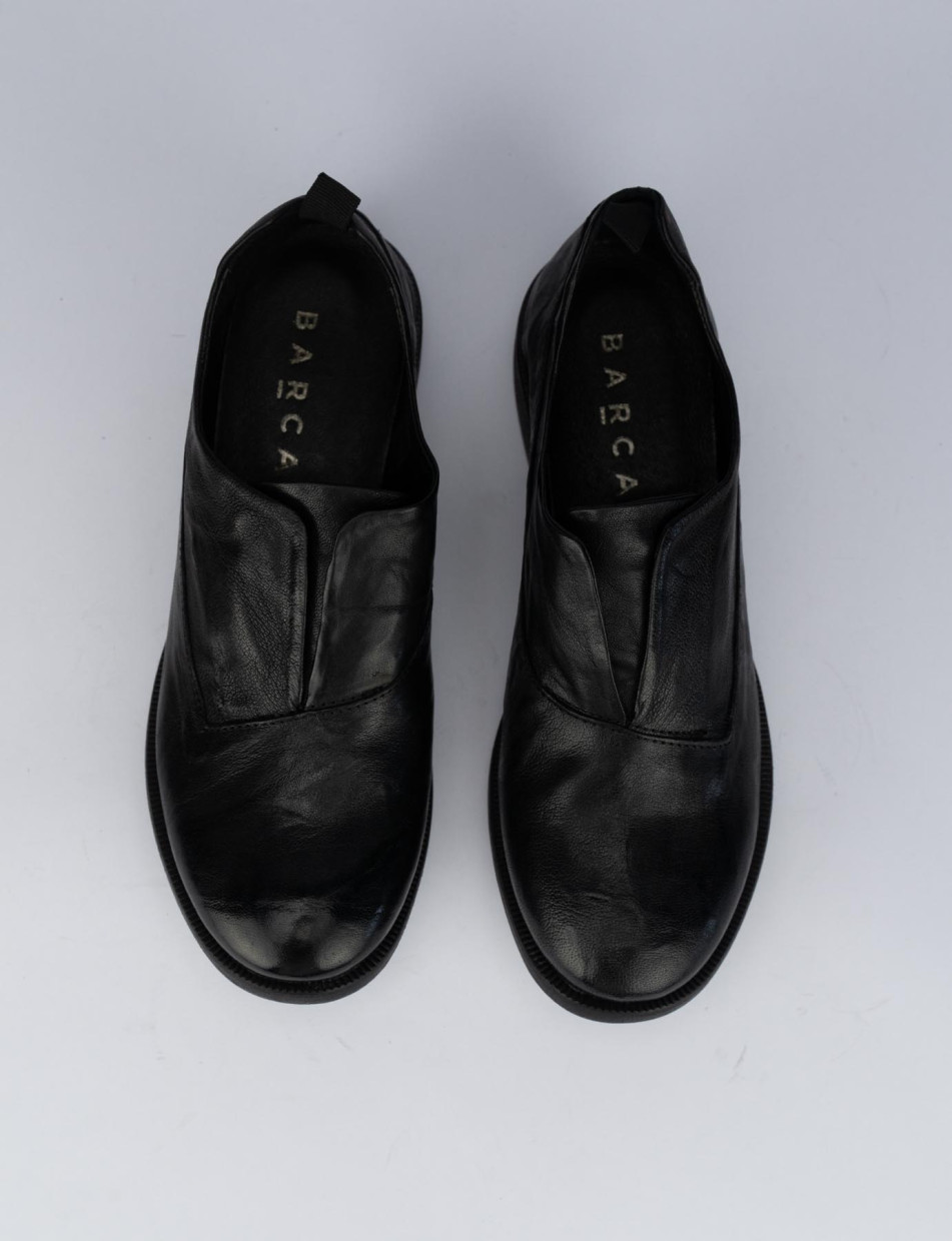 Lace-up shoes heel 1 cm black leather