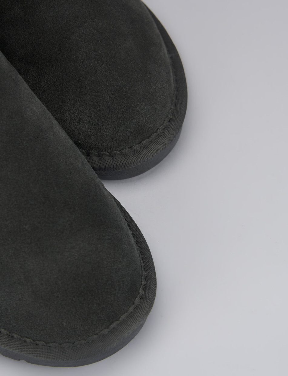 Low heel ankle boots heel 1 cm grey chamois