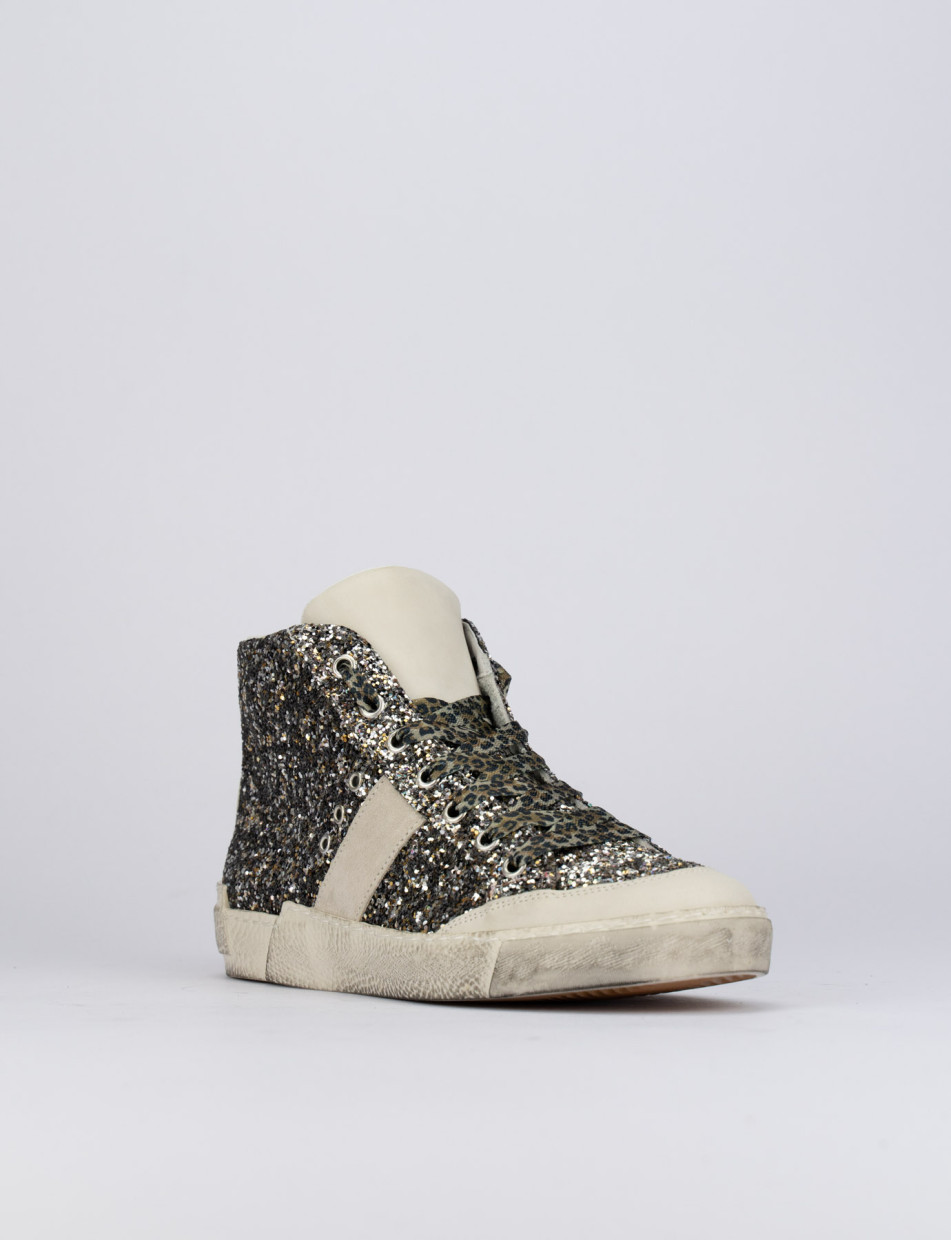 Sneakers glitter argento