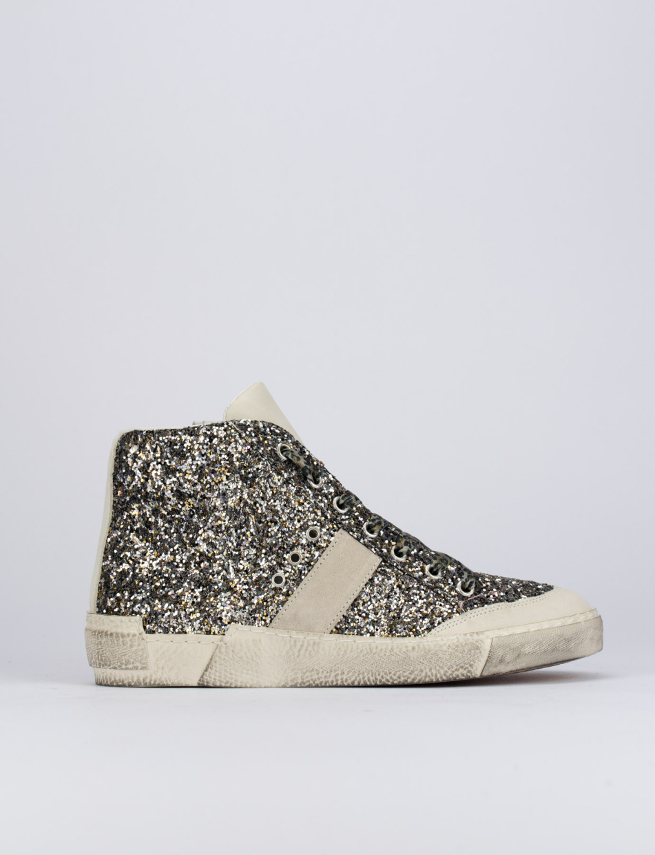 Sneakers glitter argento