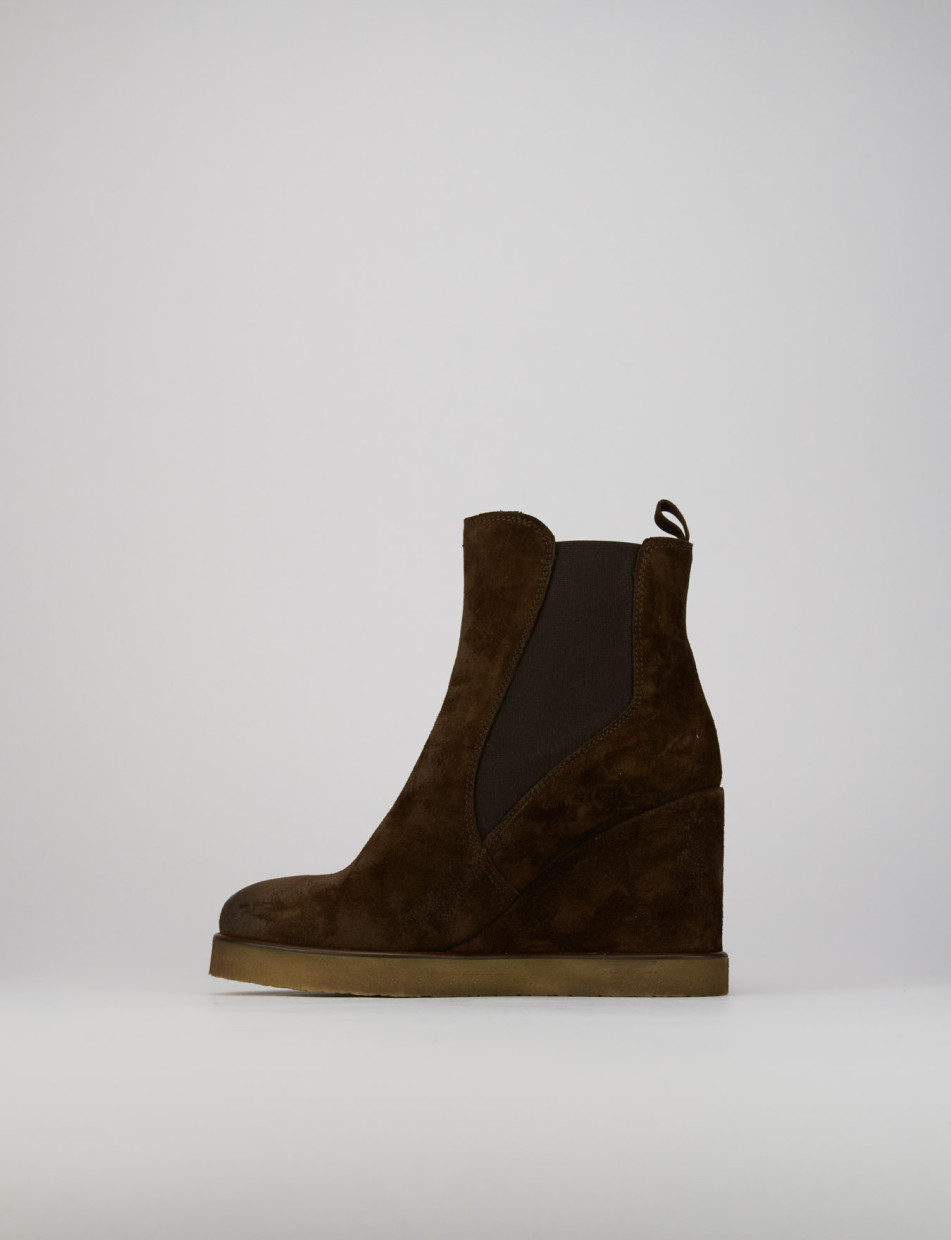 High heel ankle boots woman heel 9 cm dark brown chamois Barca Stores