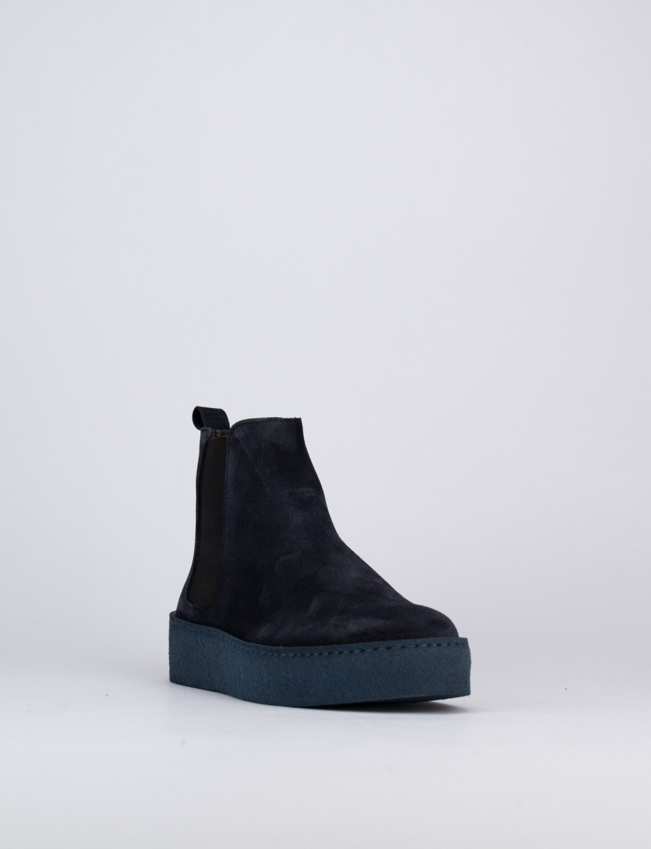 Low heel ankle boots heel 1 cm blu chamois