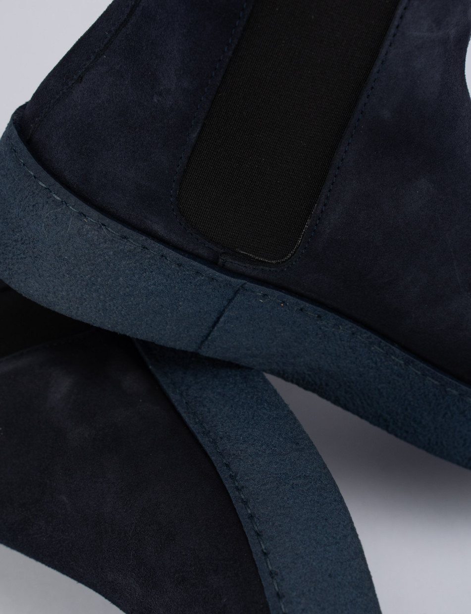 Low heel ankle boots heel 1 cm blu chamois