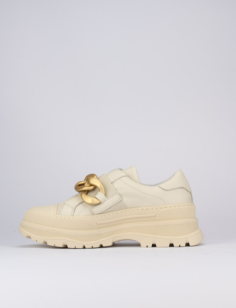 Sneakers pelle beige