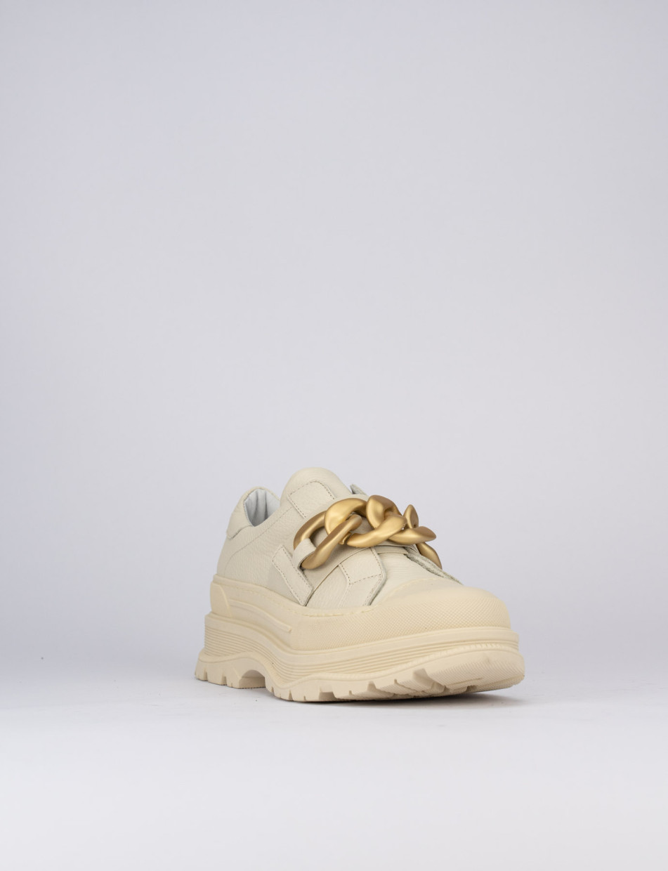 Sneakers pelle beige