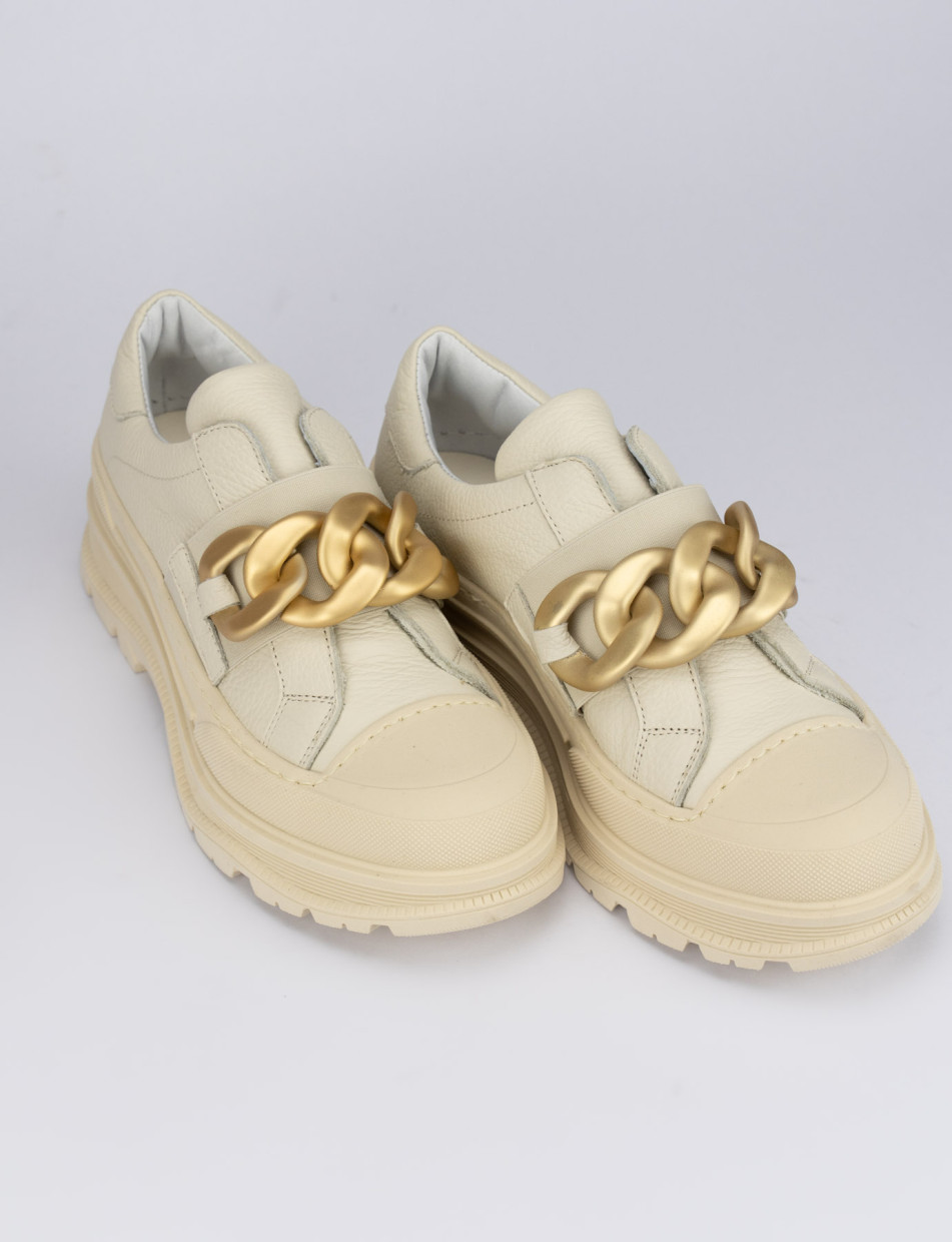 Sneakers beige leather