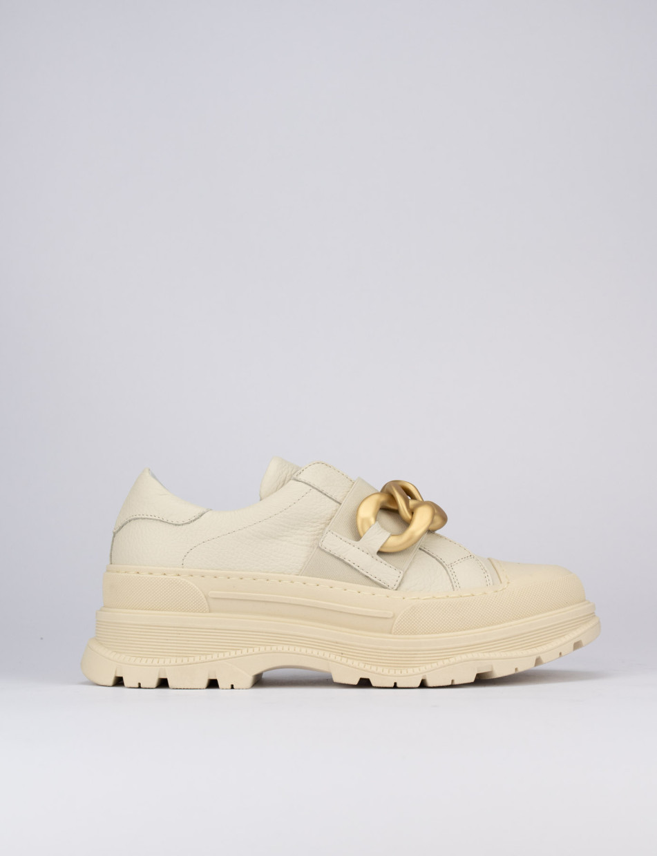 Sneakers pelle beige