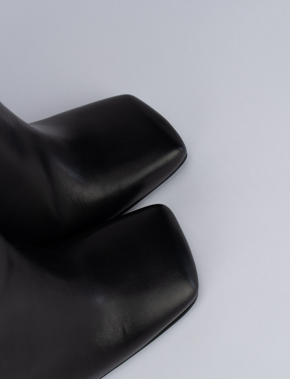 High heel boots woman heel 9 cm black leather Barca Stores