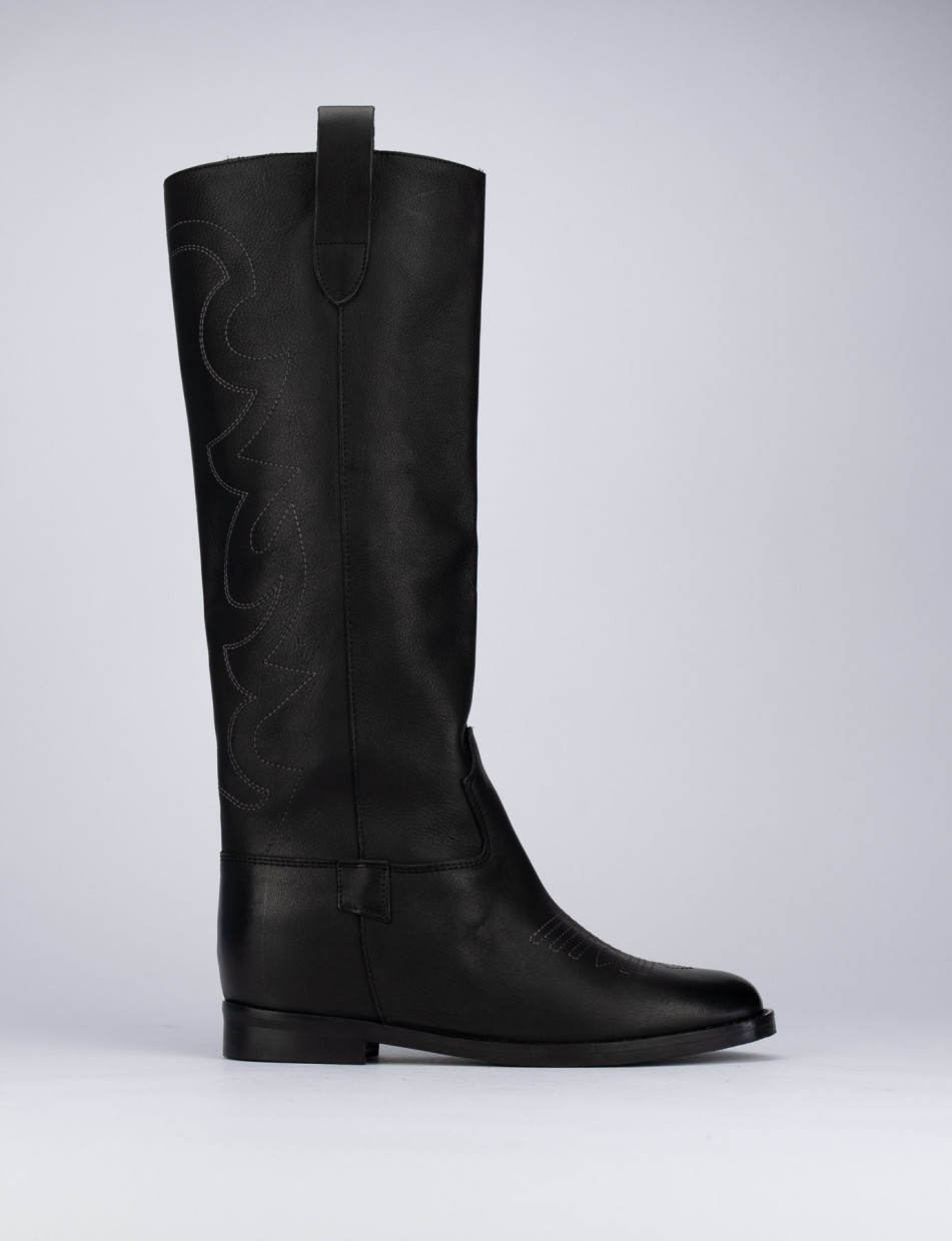 Knee high black hotsell boots 2 inch heel